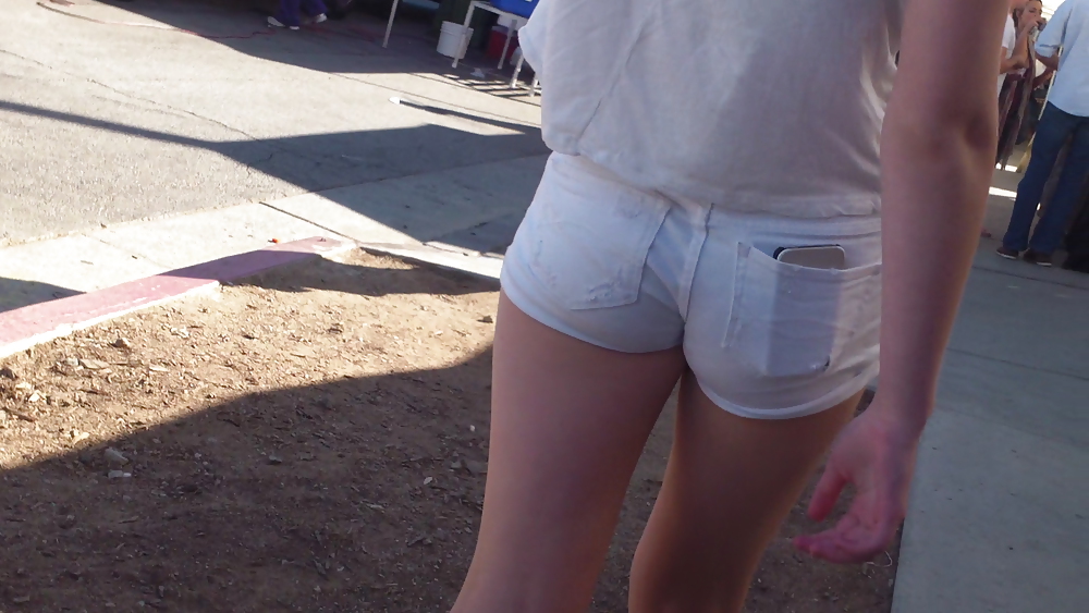 Girls ass & butts at the market in shorts #12513935