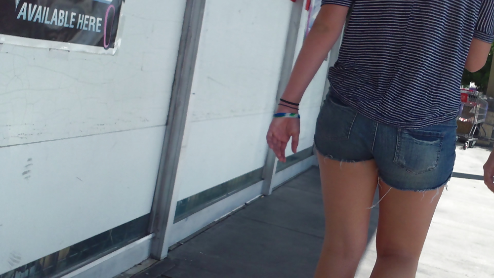 Girls ass & butts at the market in shorts #12514020
