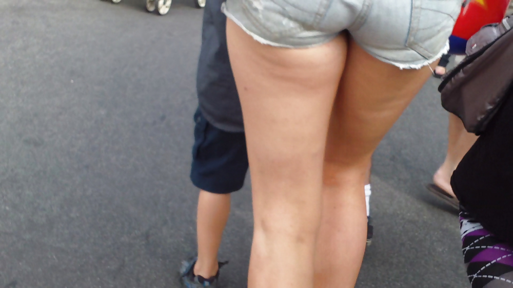 Girls ass & butts at the market in shorts #12514104