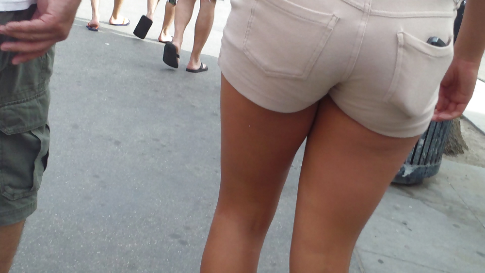 Girls ass & butts at the market in shorts #12514203