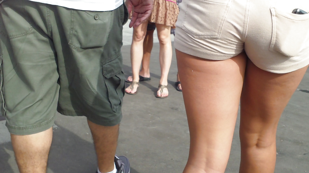 Girls ass & butts at the market in shorts #12514209