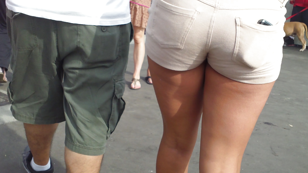 Girls ass & butts at the market in shorts #12514223