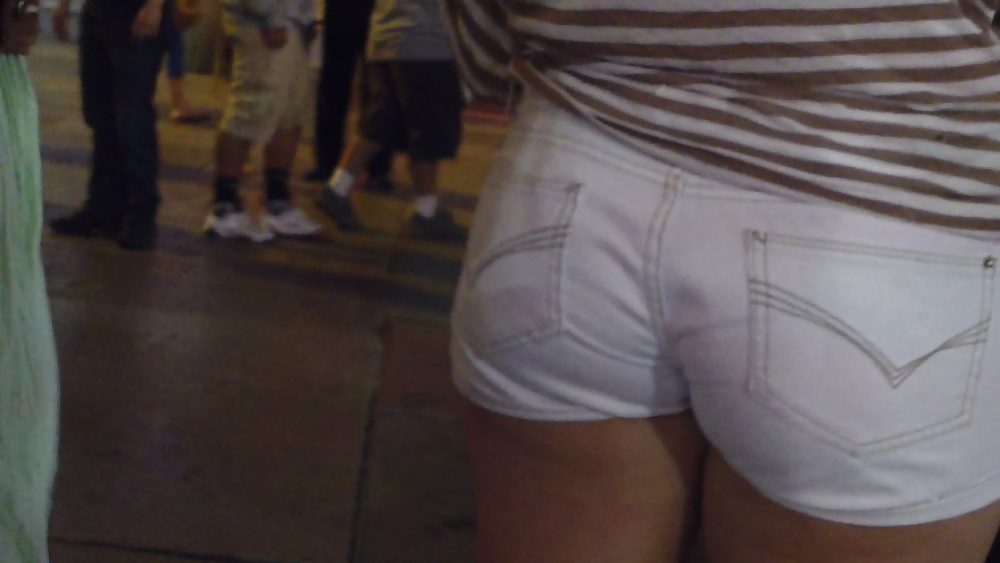 Girls ass & butts at the market in shorts #12514319