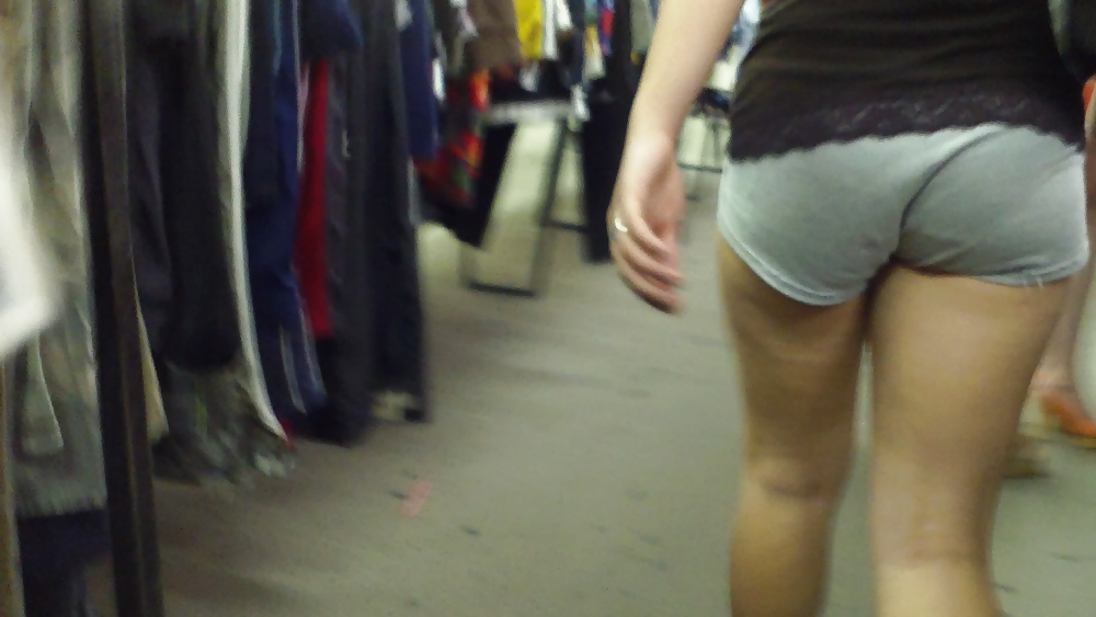 Girls ass & butts at the market in shorts #12514415