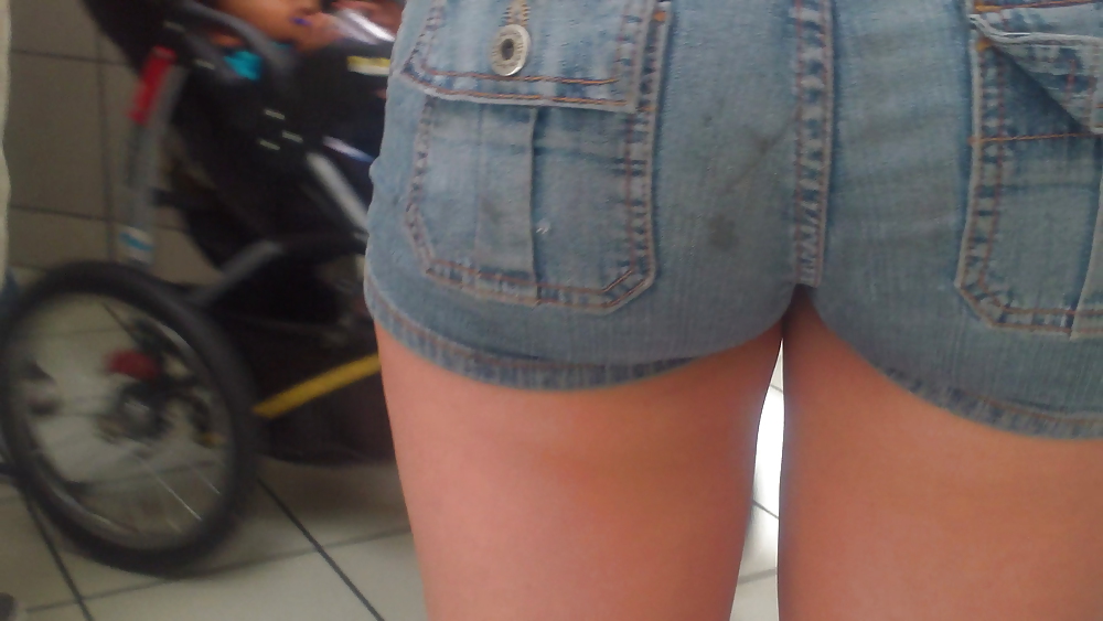 Girls ass & butts at the market in shorts #12514496