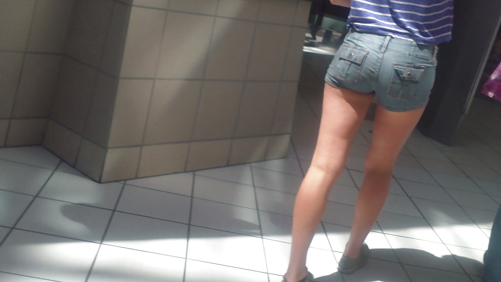 Girls ass & butts at the market in shorts #12514539