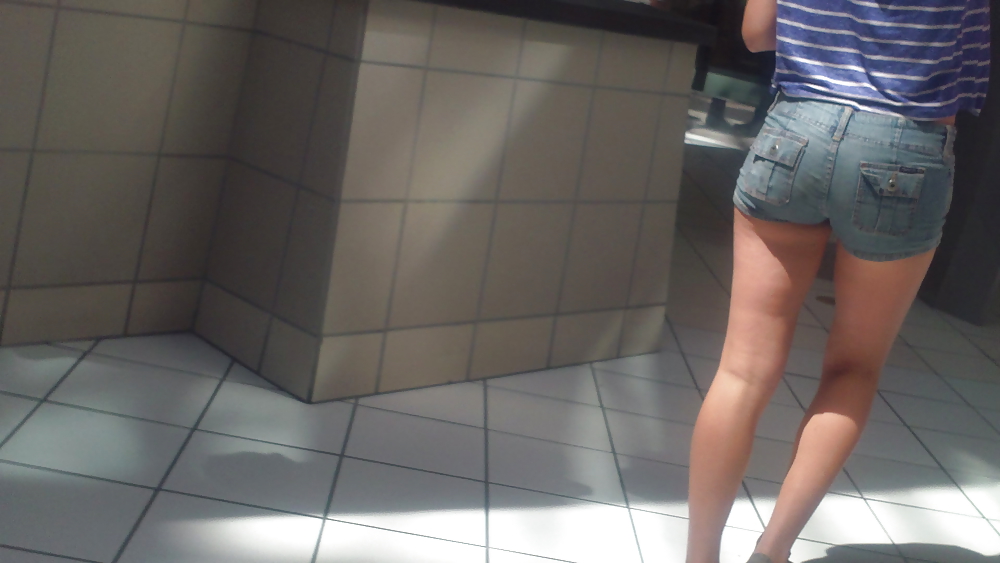 Girls ass & butts at the market in shorts #12514546