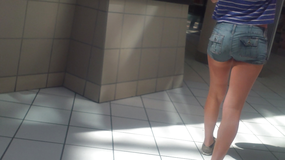 Girls ass & butts at the market in shorts #12514553