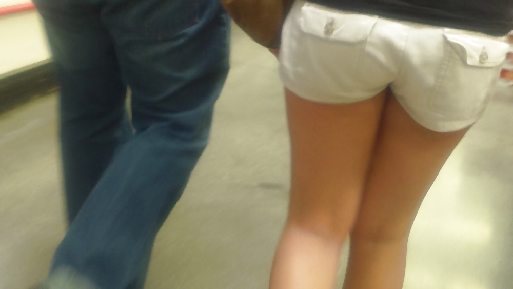 Girls ass & butts at the market in shorts #12514611