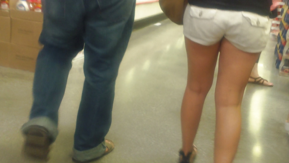 Girls ass & butts at the market in shorts #12514621