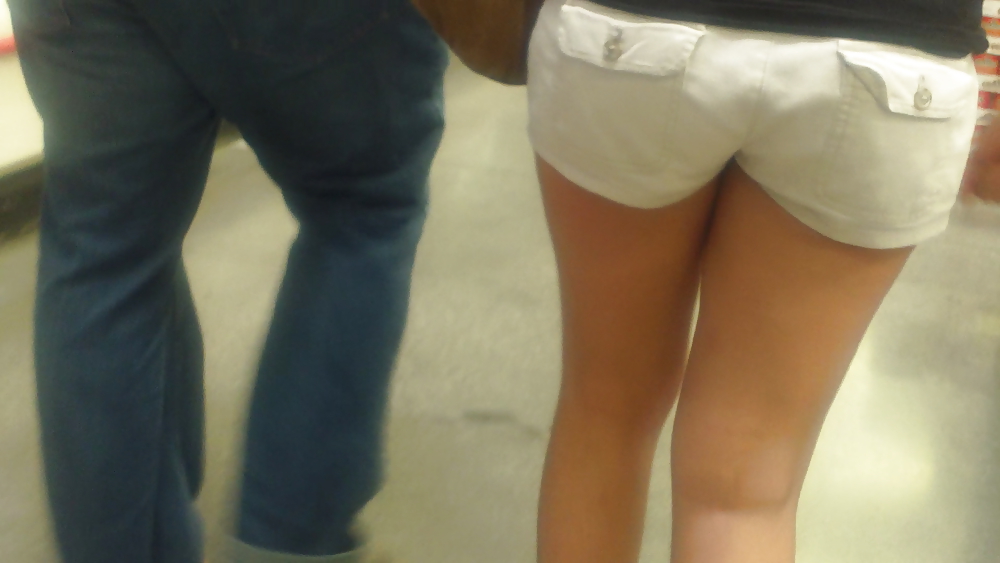 Girls ass & butts at the market in shorts #12514661