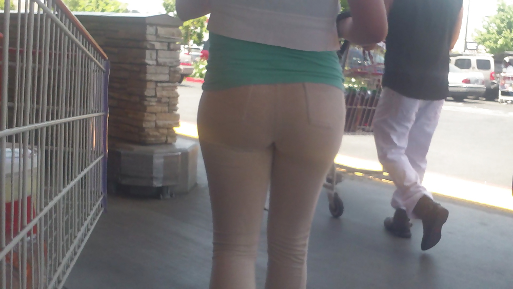Girls ass & butts at the market in shorts #12514668