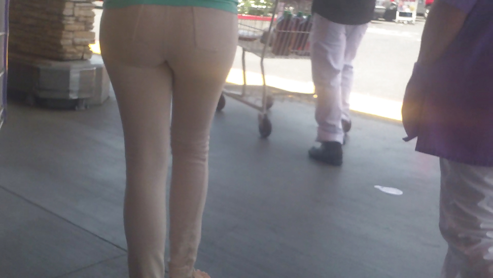 Girls ass & butts at the market in shorts #12514675