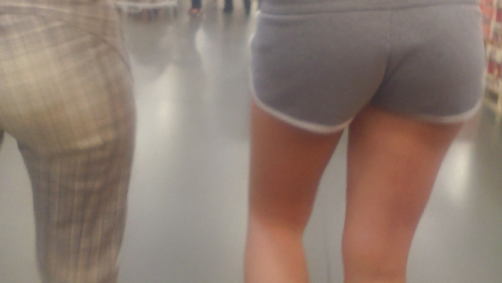 Girls ass & butts at the market in shorts #12514836