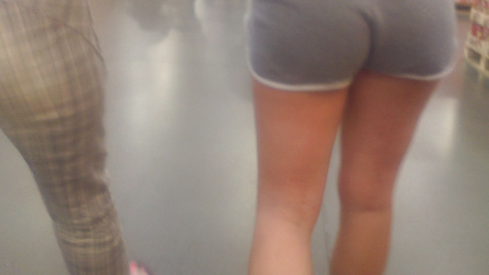 Girls ass & butts at the market in shorts #12514844