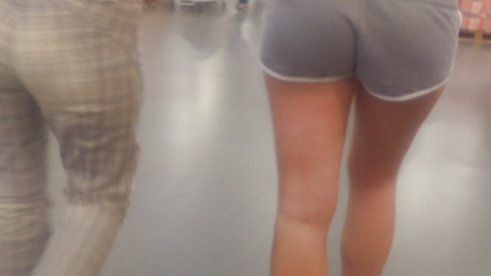 Girls ass & butts at the market in shorts #12514850