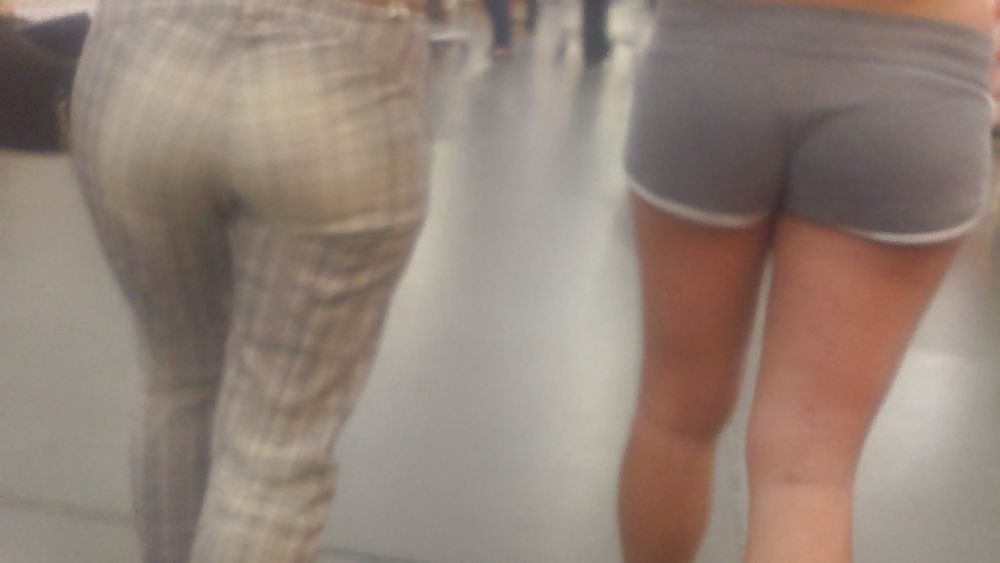 Girls ass & butts at the market in shorts #12514858