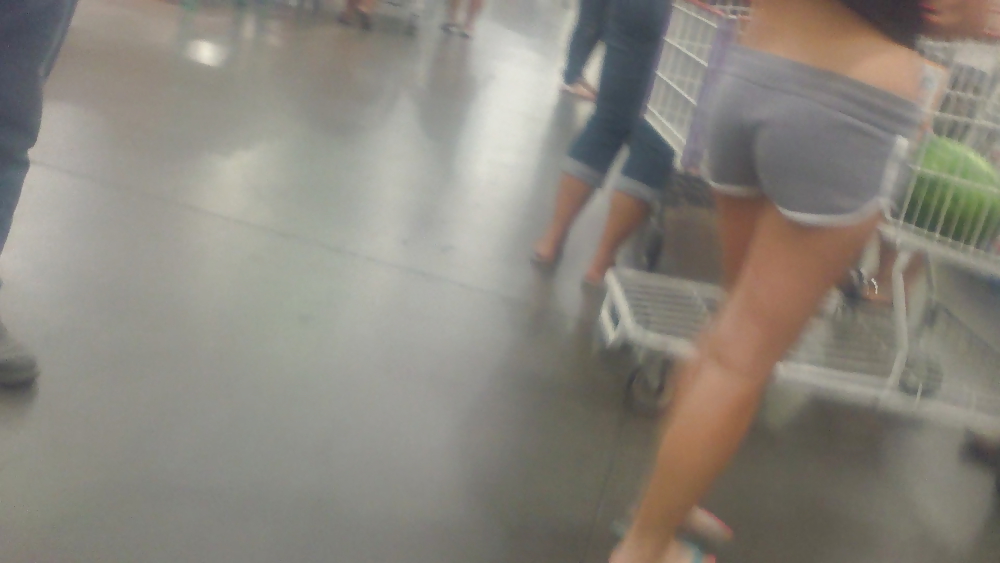 Girls ass & butts at the market in shorts #12514915