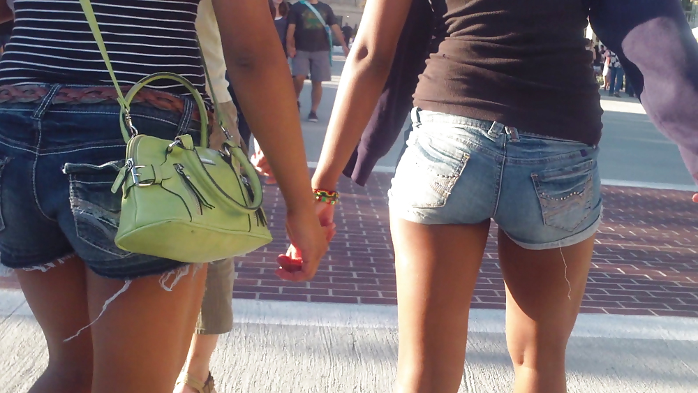 Girls ass & butts at the market in shorts #12514952