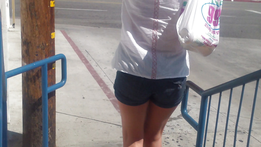 Girls ass & butts at the market in shorts #12515132