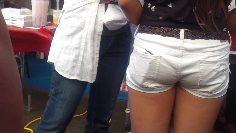 Girls ass & butts at the market in shorts #12515445