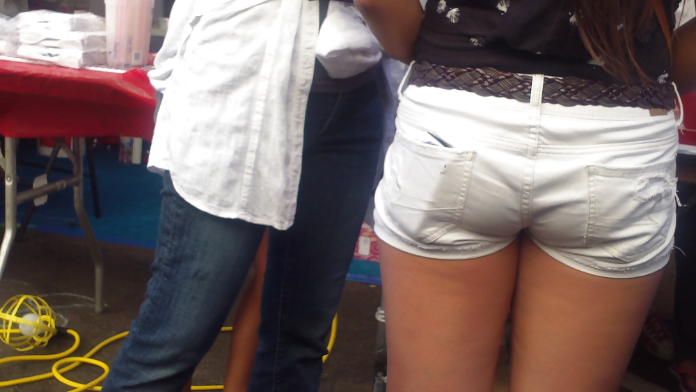Girls ass & butts at the market in shorts #12515452