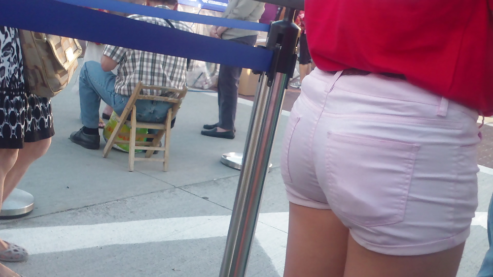 Girls ass & butts at the market in shorts #12515469