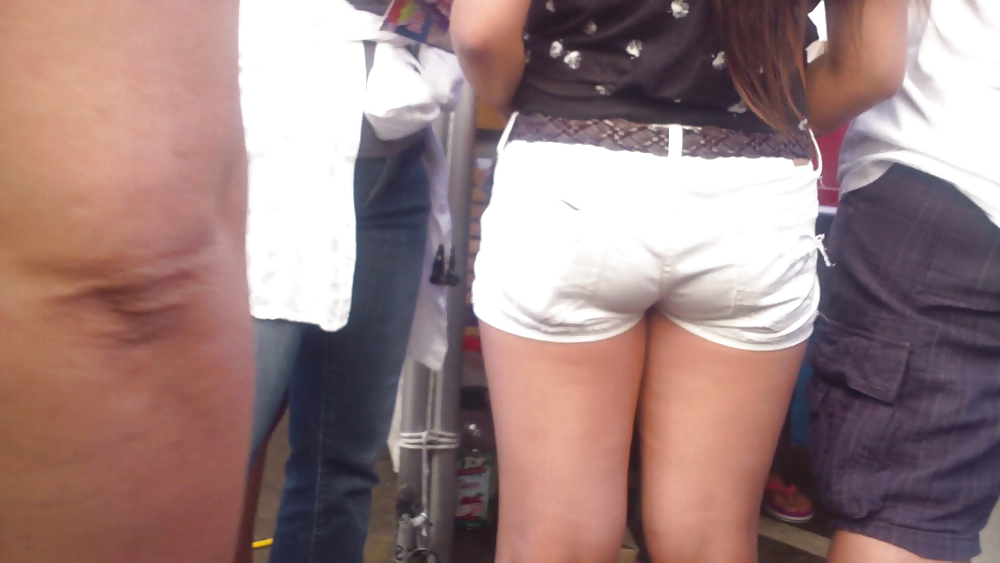 Girls ass & butts at the market in shorts #12515499