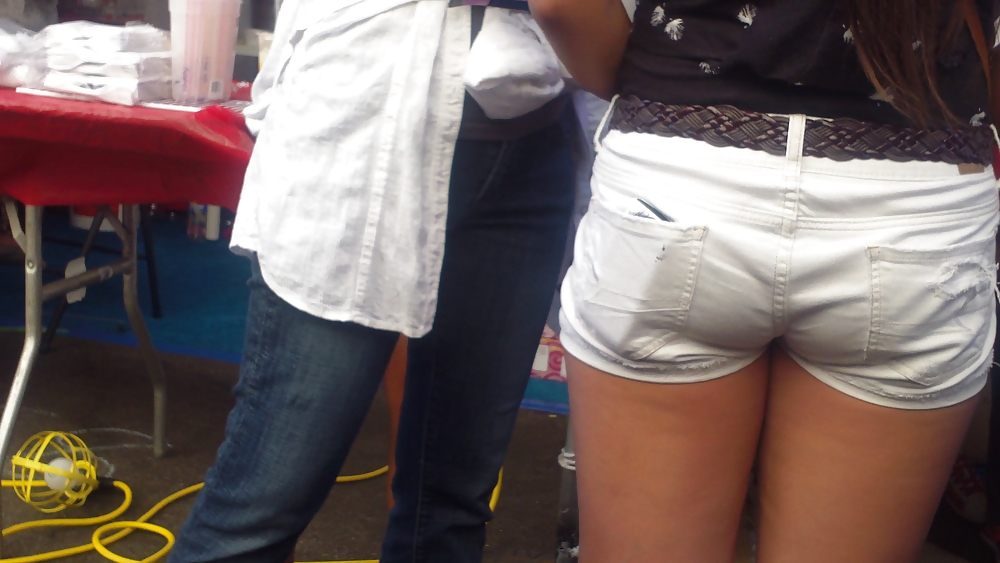 Girls ass & butts at the market in shorts #12515531