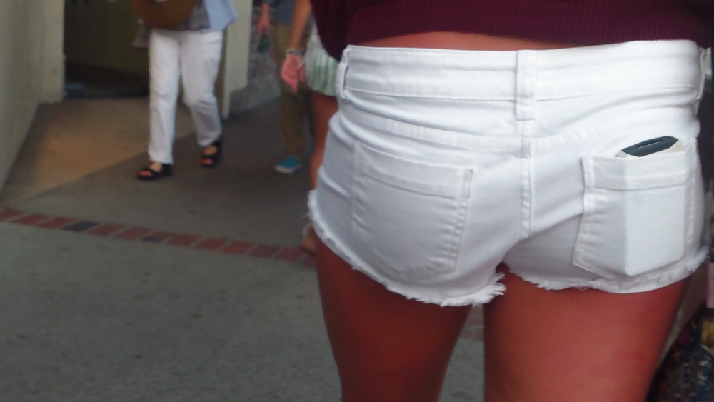 Girls ass & butts at the market in shorts #12515714