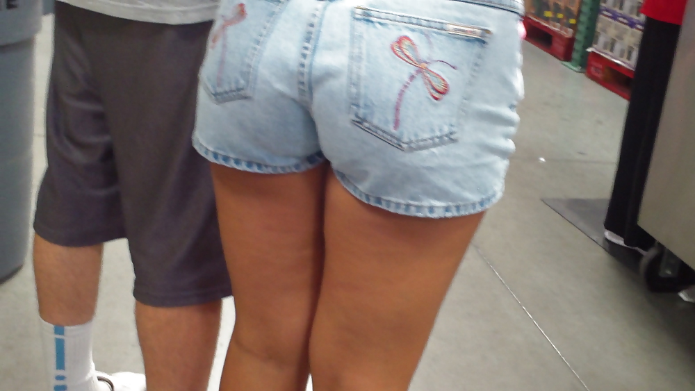 Girls ass & butts at the market in shorts #12515934