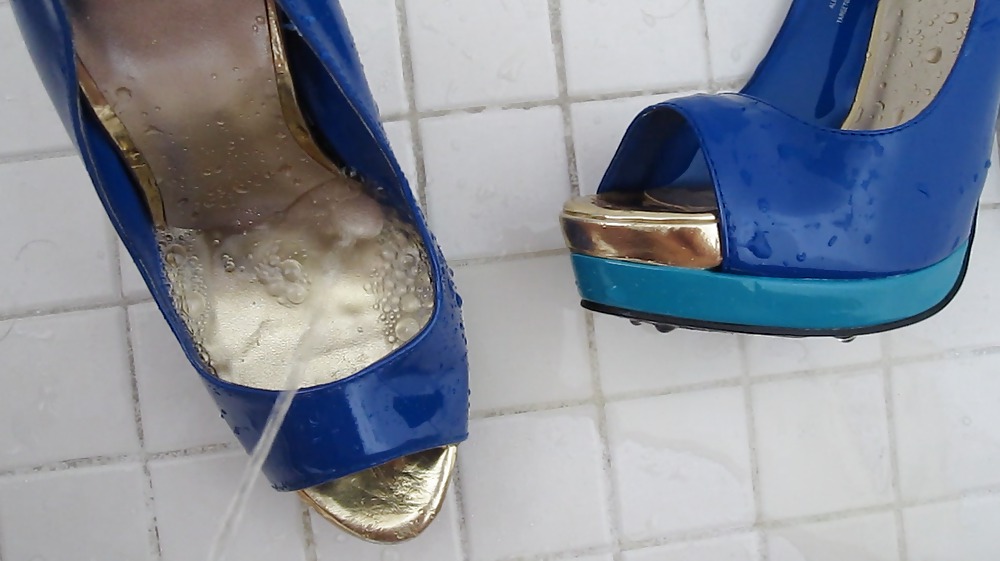 Mossimo Bleu Chaussures à Talons Hauts Peep Toe Cummed #14403347