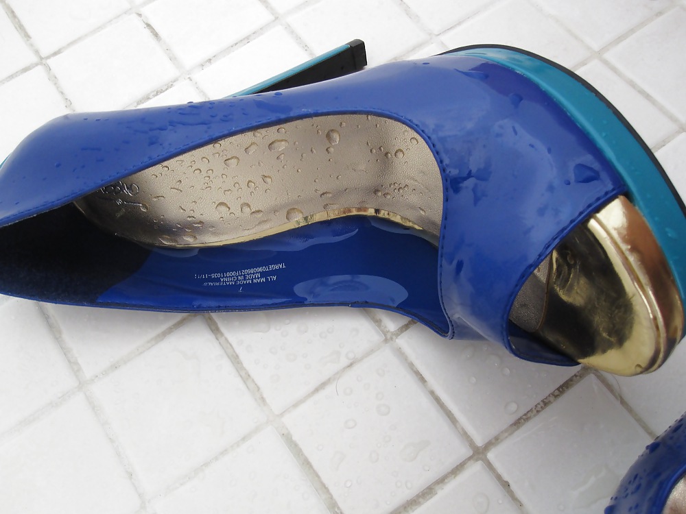 Mossimo Bleu Chaussures à Talons Hauts Peep Toe Cummed #14403417
