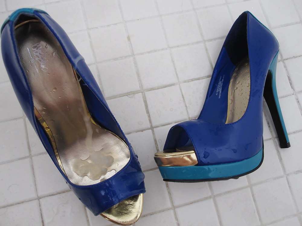 Mossimo Bleu Chaussures à Talons Hauts Peep Toe Cummed #14403458