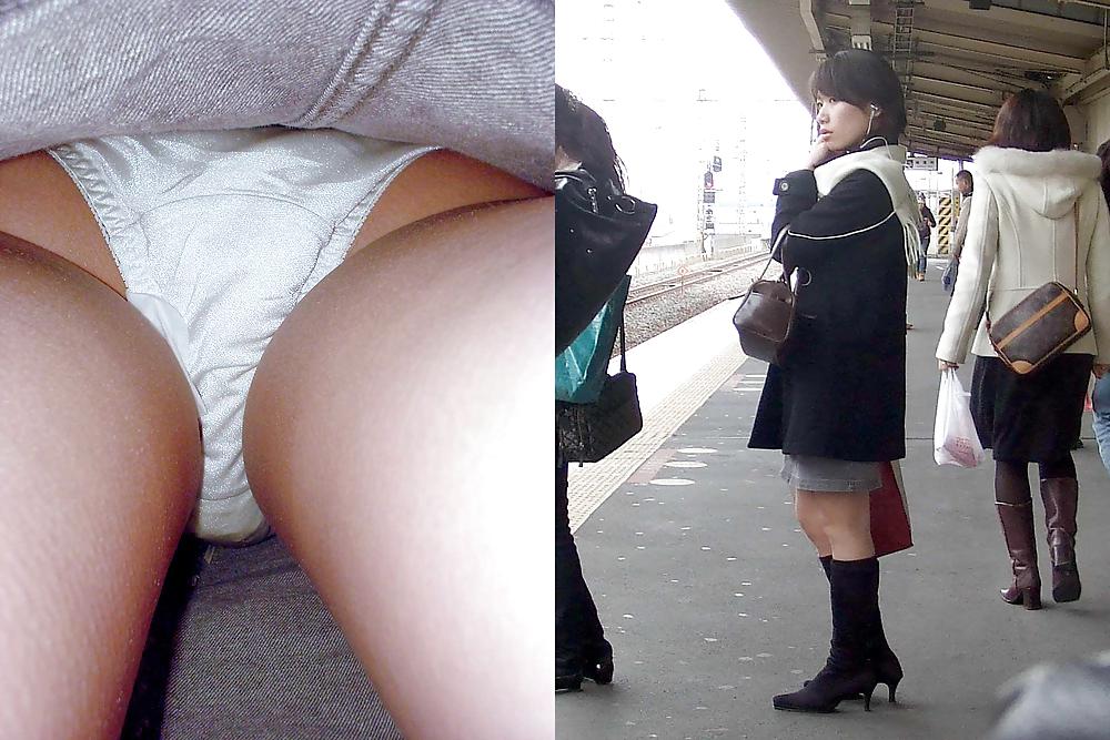 Asian upskirt - dirty panties voyeur teeny public ass #16887979