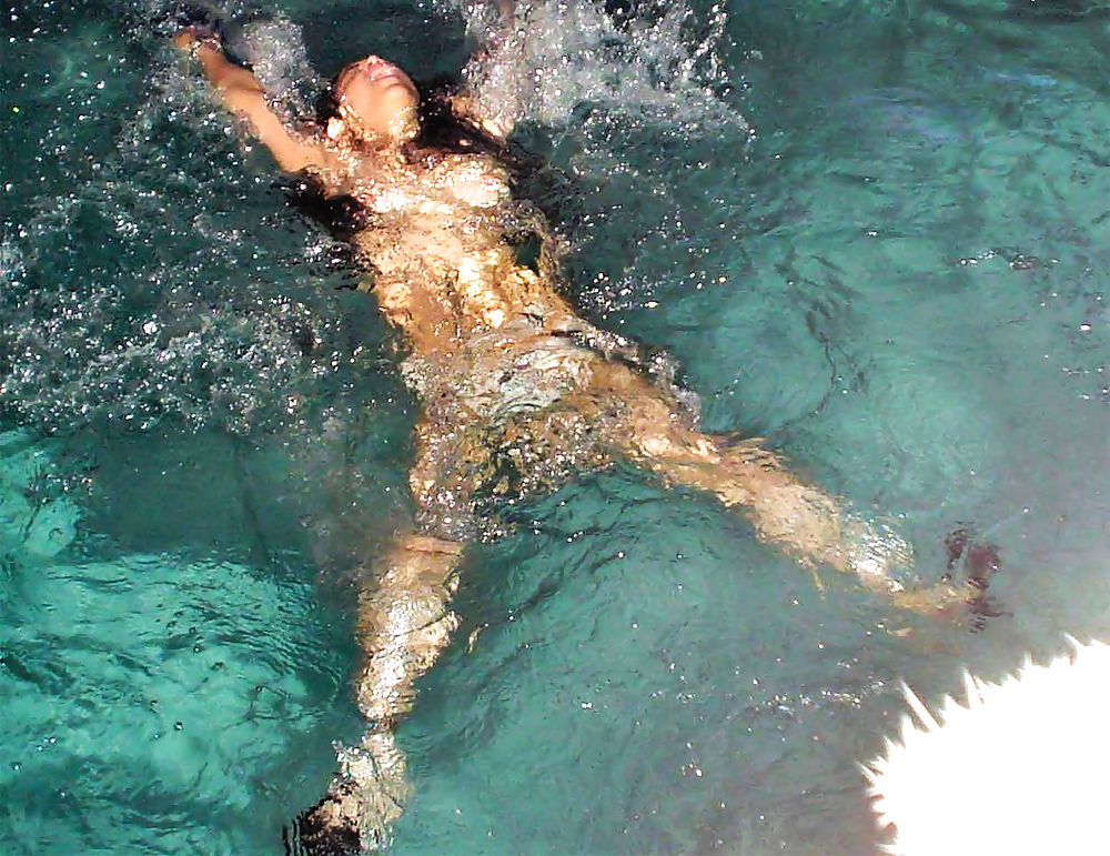 Michelle Rodriguez Topless in Pool #17157193