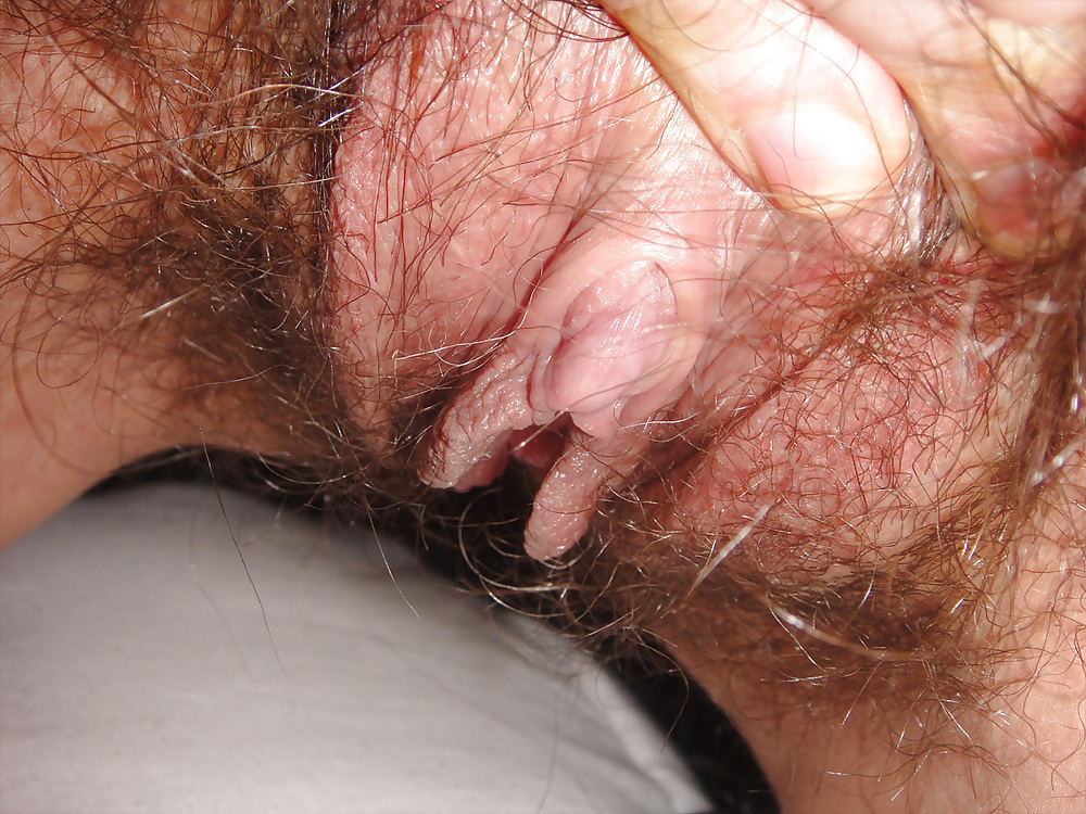 Huge close-ups of my clit and hairy lips #16677084