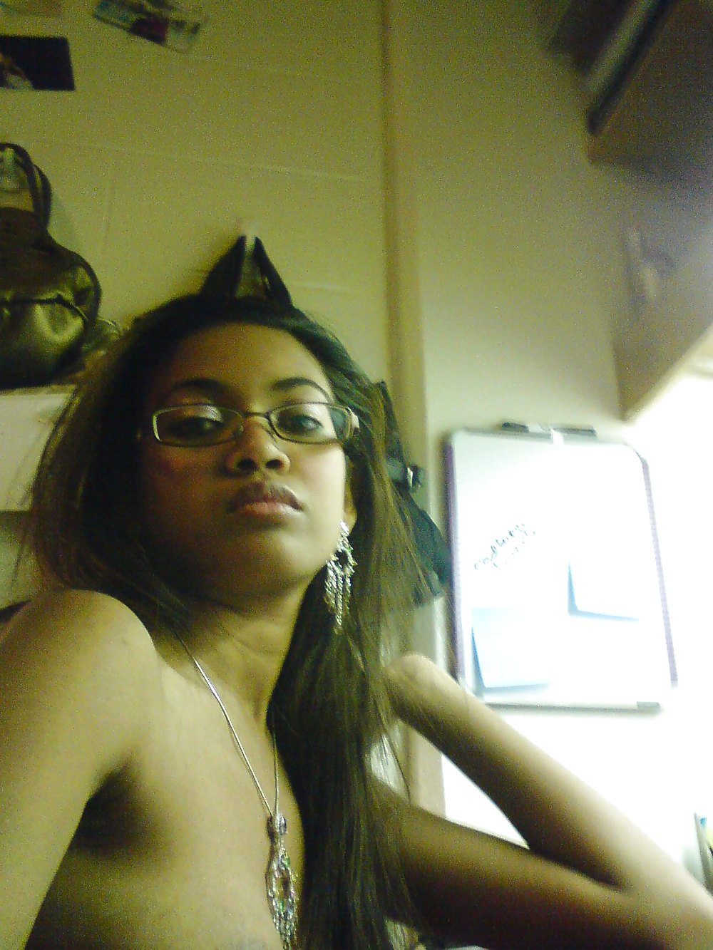 Sexy Black Chick With Glasses #17666053