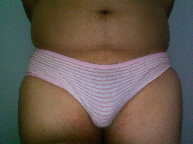Pink and White Striped Panties #8087642