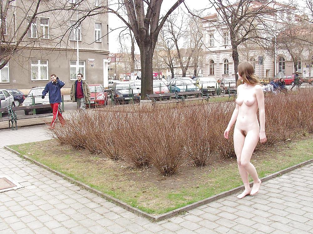 Czeck girl walking nude in public - N. C.  #13628667