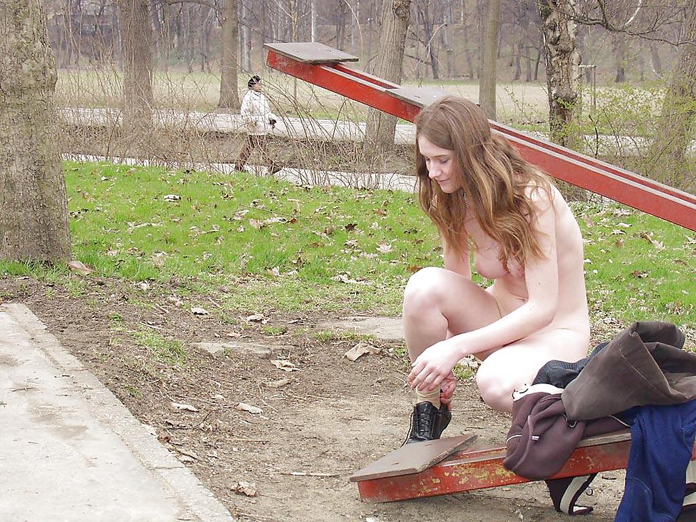 Czeck girl walking nude in public - N. C.  #13628684