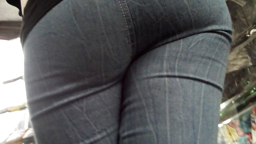 Looking up her ass & butt in jeans #4929000