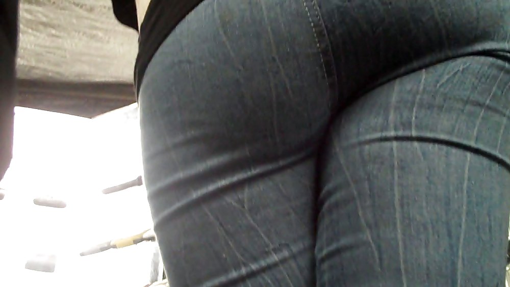 Looking up her ass & butt in jeans #4929204