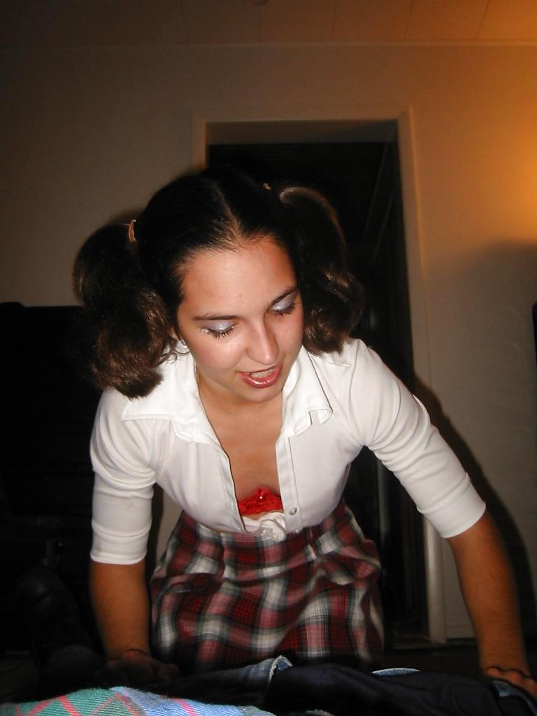 LATINA POSING IN SCHOOLDRESS #9538906