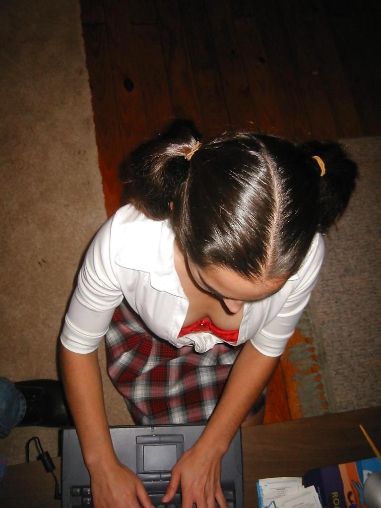 LATINA POSING IN SCHOOLDRESS #9539016