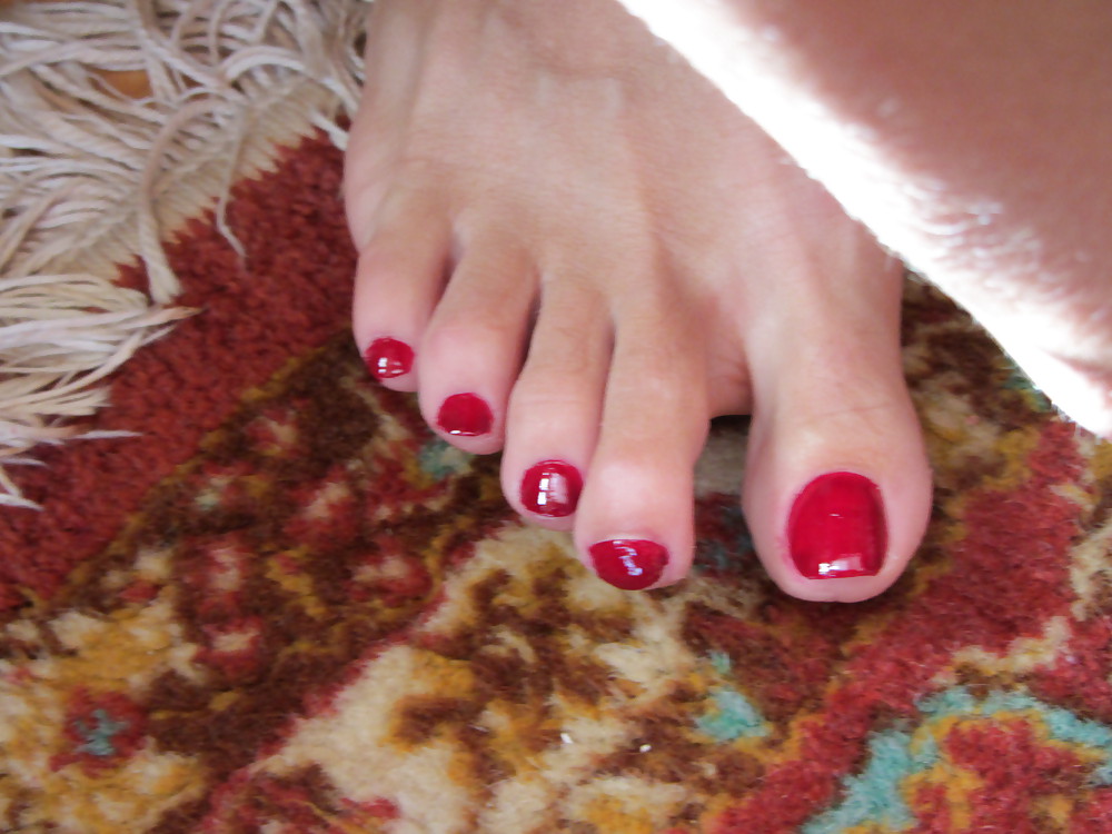 Old and new fres wife red pedicure #11959830