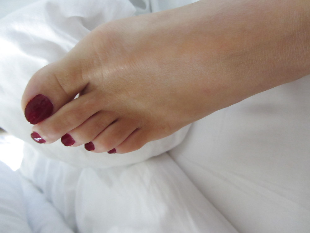 Old and new fres wife red pedicure #11959851