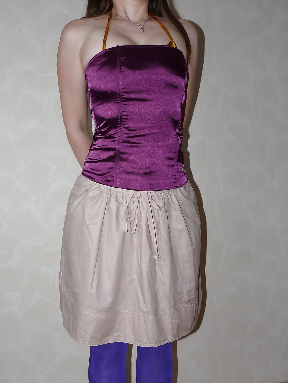 Wifes purple silk satin shiny corsage #15775460