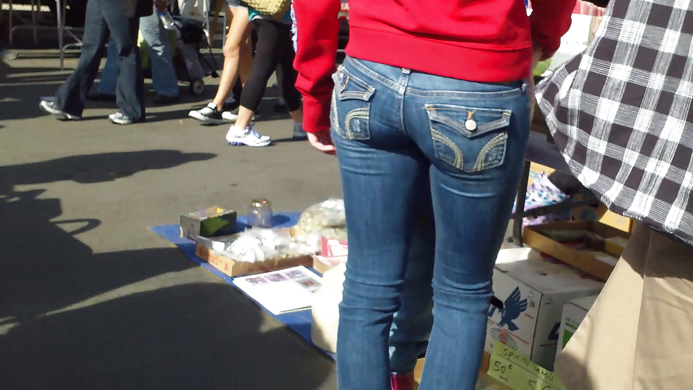 Beautiful teen ass & butt in tight blue jeans #11355761