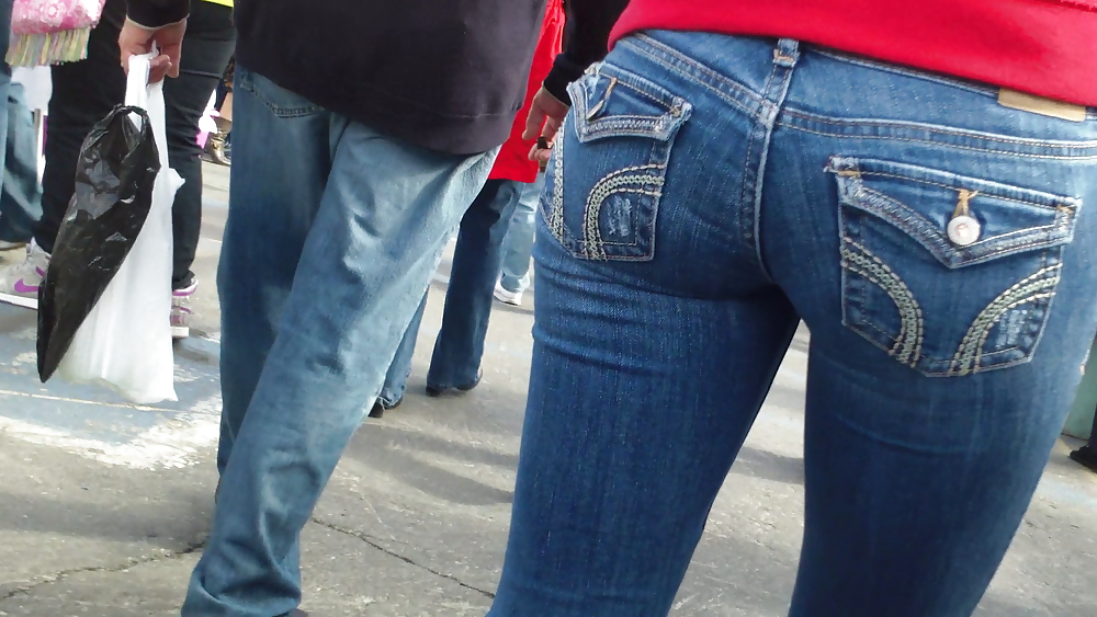 Beautiful teen ass & butt in tight blue jeans #11355894
